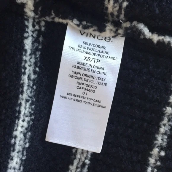 Vince women’s navy striped cardigan sweater xs - Picture 5 of 5